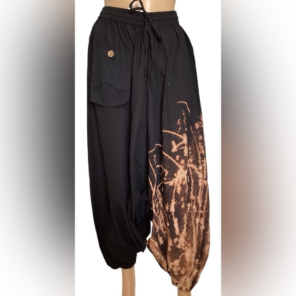 Belma Pants - BELMA harem linen elastic waistband